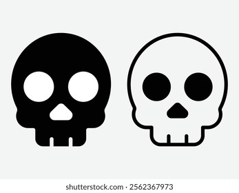 Scull Icon Vector. Human Bone Icon. Had Bone Silhouette. Scull Vector Silhouette.