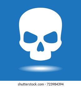 Icono de cierre. Símbolo blanco sobre fondo azul. El archivo se guarda en la versión AI10 EPS. Esta imagen contiene transparencia. 