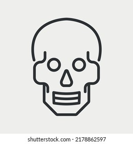 Scull Line Icon. Concept Of Death, Hunger And End Of The World. Human Cranium Contour. Vector Illustration