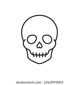 Scull line icon. Symplicity skeleton head linear illustration. Editable stroke