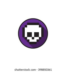 Scull, pixel, flat design, colors can be changed