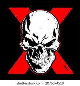 Scull print vector graphic art