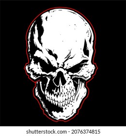 Scull print vector graphic art