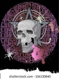 scull and spiders vector, vector illustration