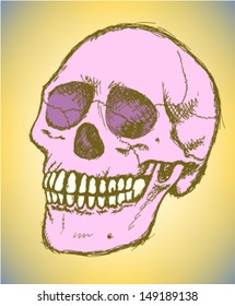 Scull, vector sketch background
