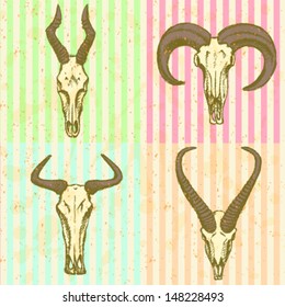 Scull, vector sketch set