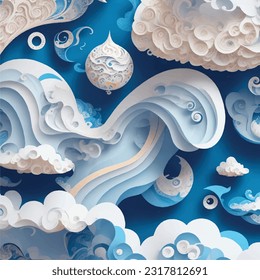 Sculpted Paper Wonders 3D Quilled Paper Vector Illustration