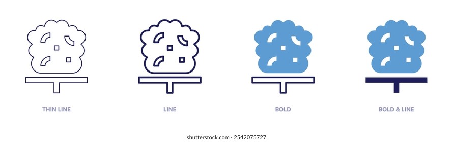 Sculpting clay icon in 4 different styles. Thin Line, Line, Bold, and Bold Line. Duotone style. Editable stroke.