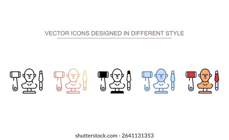 Sculpting icon design with white background stock illustration