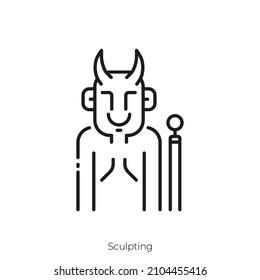 Sculpting icon. Outline style icon design isolated on white background