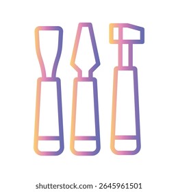 Ferramenta de Esculpimento Ícone de vetor de ilustração de gradiente de cor que pode facilmente modificar ou editar 