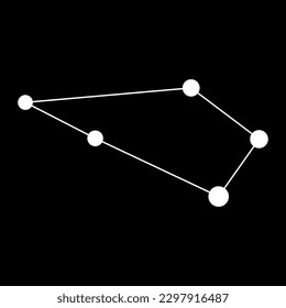 Sculptor constellation map. Vector illustration.