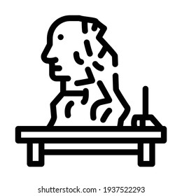 vector de icono de línea de cursos de escultor. signo de los cursos de escultor. símbolo de contorno aislado ilustración negra