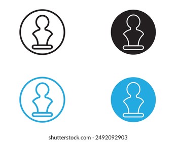 Sculptor icon black and white vector outline sign