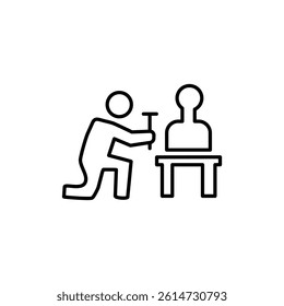 Sculptor icon black and white vector sign