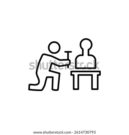 Sculptor icon black and white vector sign