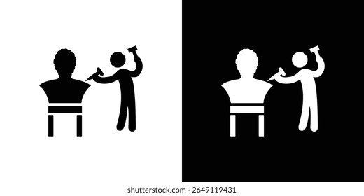 Sculptor icon Isolated flat vector in outline
