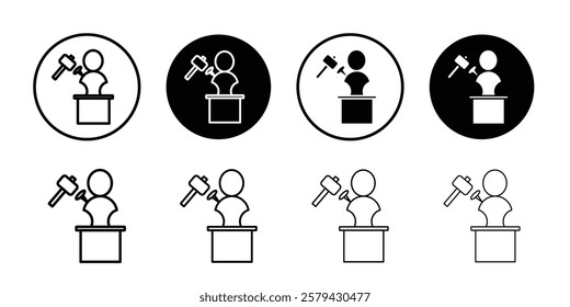 Sculptor icon Outline thin set pack series