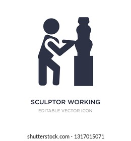 sculptor working icon on white background. Simple element illustration from People concept. sculptor working icon symbol design.