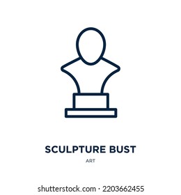 sculpture bust icon from art collection. Thin linear sculpture bust, antique, bust outline icon isolated on white background. Line vector sculpture bust sign, symbol for web and mobile