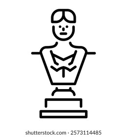 Sculpture display icon in linear style 