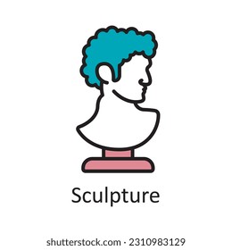 Sculpture Filled Outline Icon Design illustration. Art and Crafts Symbol on White background EPS 10 File