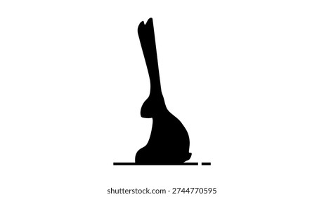 sculpture of a hare ,black isolated silhouette