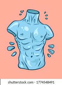 Sculpture of Human Body Vector Illustration