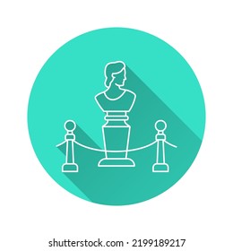 Sculpture icon. Simple illustration with long shadow for graphic and web design.
