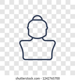 Sculpture icon. Trendy linear Sculpture logo concept on transparent background from Museum collection