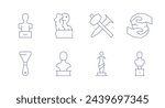 Sculpture icons. Editable stroke. Containing spatula, sculpture, bust, statue, claycrafting.