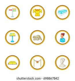 Sculpture icons set. Cartoon illustration of 9 sculpture vector icons for web design