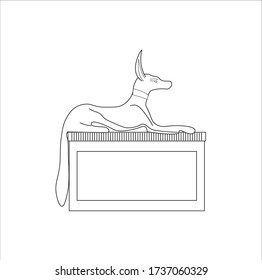 sculpture of king anubis found in tutankhamun tomb in egypt. illustration for web and mobile design.