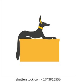 sculpture of king anubis found in tutankhamun tomb in egypt. illustration for web and mobile design.