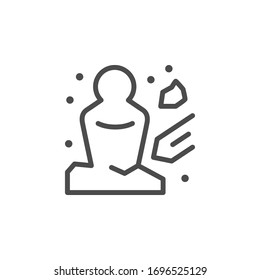 Sculpture line outline icon and art concept