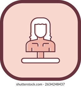 Design de ícone de vetor de linha de escultura