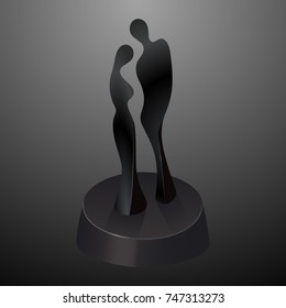 sculpture of a man and a woman in love