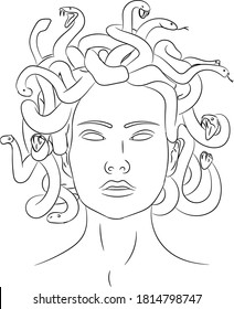 
Sculpture of Medusa Gorgon in vector.