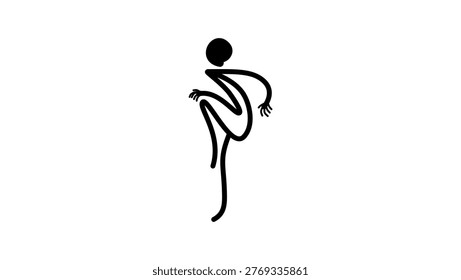 Sculpture of a sleeping man, black vector illustration
