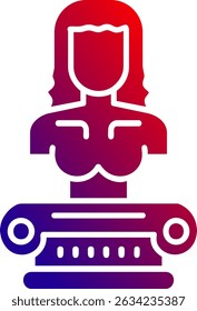 Design de ícone de vetor de linha de escultura
