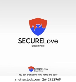 Scure Love Logo Template Design Vector