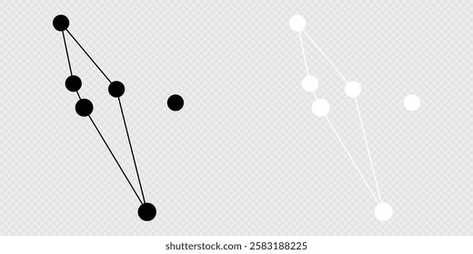 Scutum constellation map set. Vector illustration.