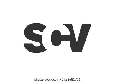 Design do logotipo SCV. letra inicial S C V estilo de fonte em negrito para start-ups de tecnologia, consultoria, marca corporativa. Nome criativo da empresa, manchetes identidade tipográfica, logotipo moderno. Ilustração vetorial.