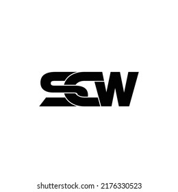 SCW letter monogram logo design vector