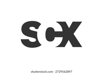 Design do logotipo SCX. letra inicial S C X estilo de fonte em negrito para start-ups de tecnologia, consultoria, marca corporativa. Nome criativo da empresa, manchetes identidade tipográfica, logotipo moderno. Ilustração vetorial.