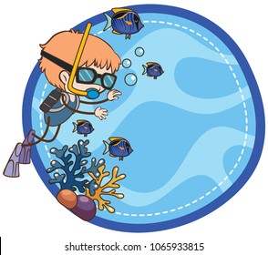 Scyba Diving Template pn White Background illustration