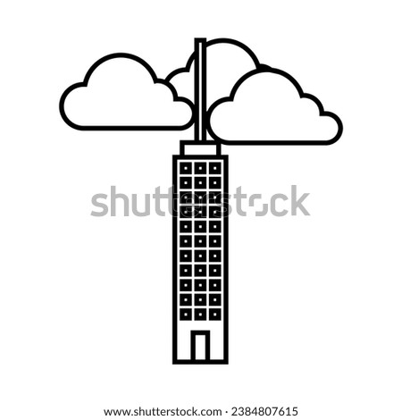 scyscraper icon in line style