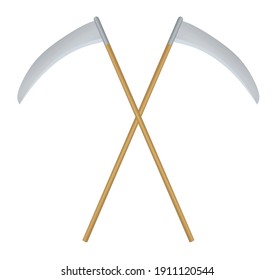 Scythe axe isolated. vector illustration