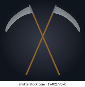 Scythe ax aislado. ilustración vectorial