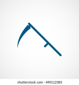 Scythe Death Halloween Concept Blue Flat Icon On White Background